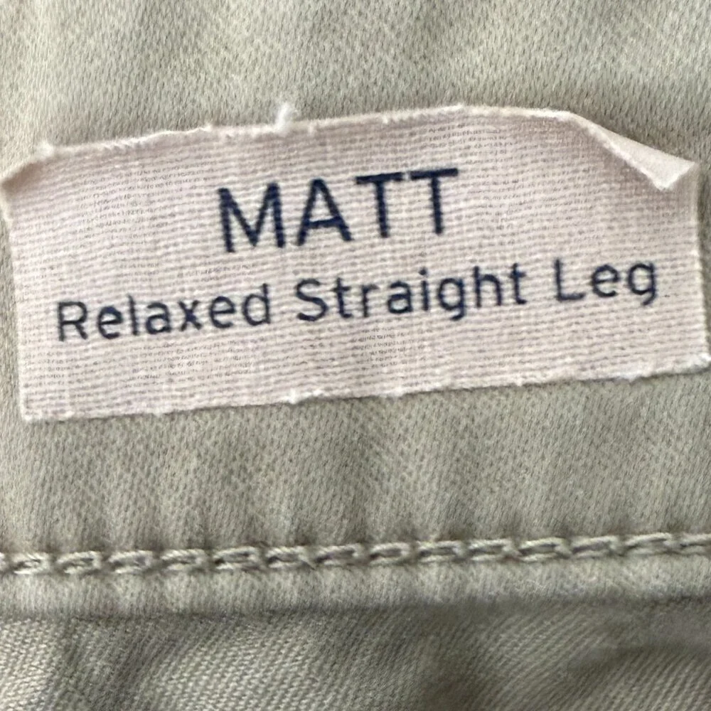 Mavi Matt Relaxed Straight Leg Twill Pants Mens 36x30 Khaki Casual Trousers
